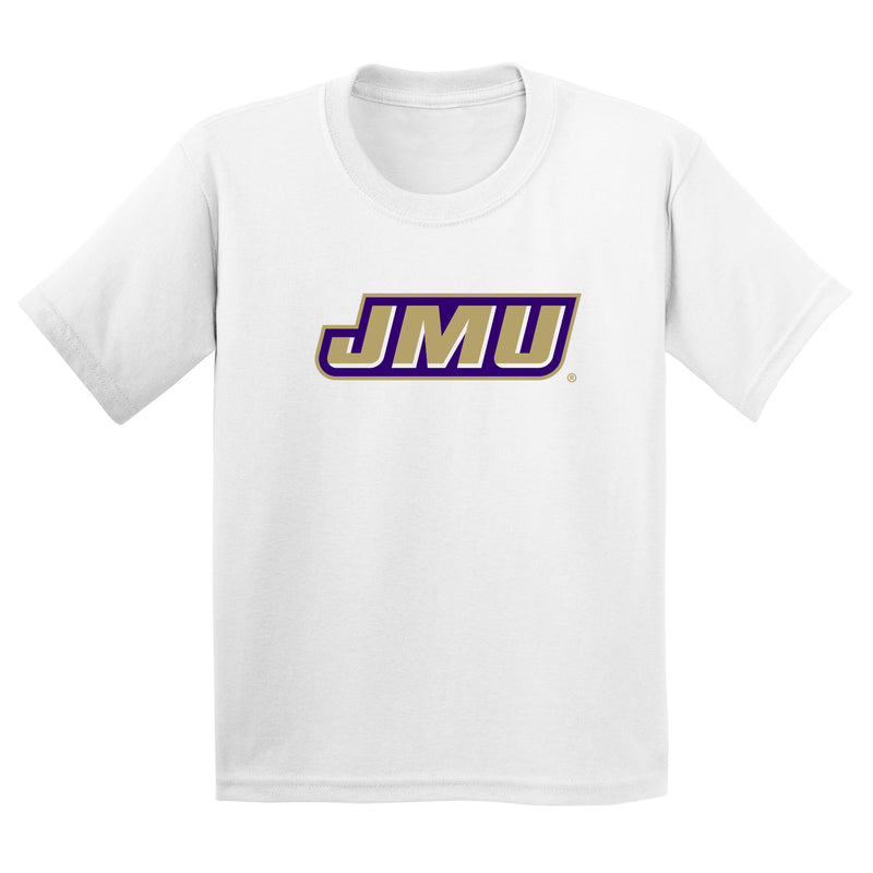 James Madison Primary Logo Youth T-Shirt - White