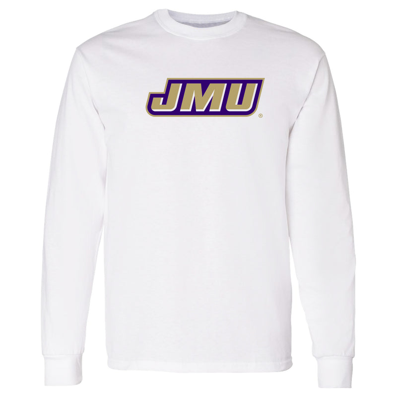 James Madison Primary Logo Long Sleeve - White