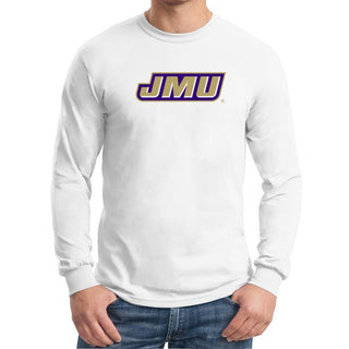 James Madison Primary Logo Long Sleeve - White