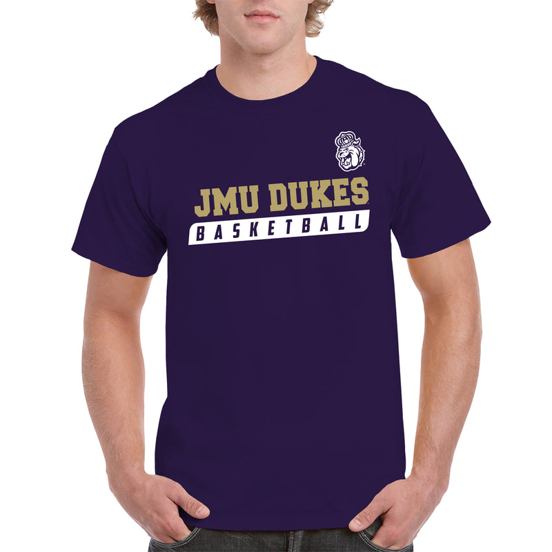 James Madison Basketball Slant T-Shirt - Purple