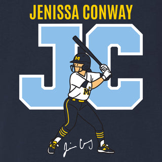 Jenissa Conway Michigan Softball Batter Up Triblend T-Shirt - Solid Navy