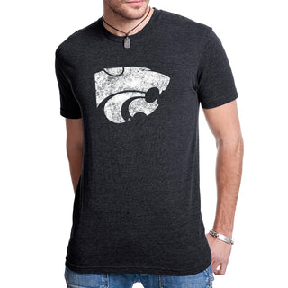 K-State Primary Logo Distressed NLA Triblend - Vintage Black