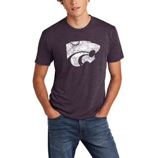 K-State Primary Logo Distressed NLA Triblend - Vintage Purple