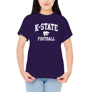 K-State Arch Logo Football T-Shirt - Purple