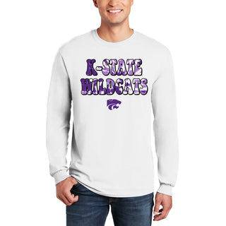 Kansas State Tie Dye Type Long Sleeve - White