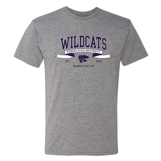 Kansas State Ribbon Flight NLA Triblend T-Shirt - Premium Heather
