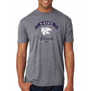 K-State Ribbon Arc NLA Triblend T-Shirt - Premium Heather