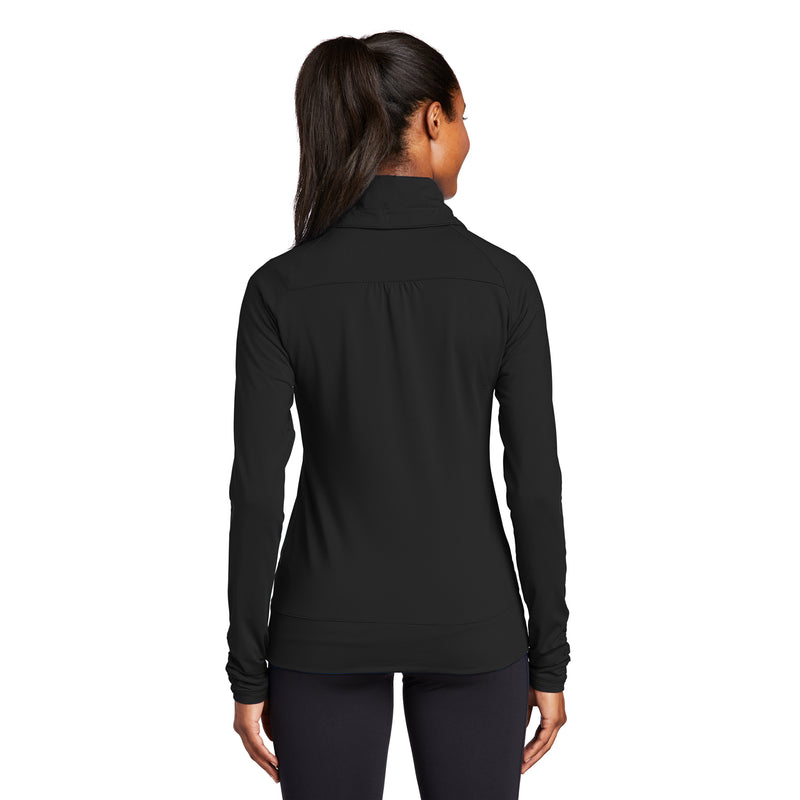 Delta Psi Epsilon LC EMB Ladies Stretch Full-Zip Jacket - Black
