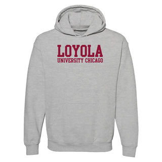 Loyola University Chicago Ramblers Basic Block Hoodie - Sport Grey