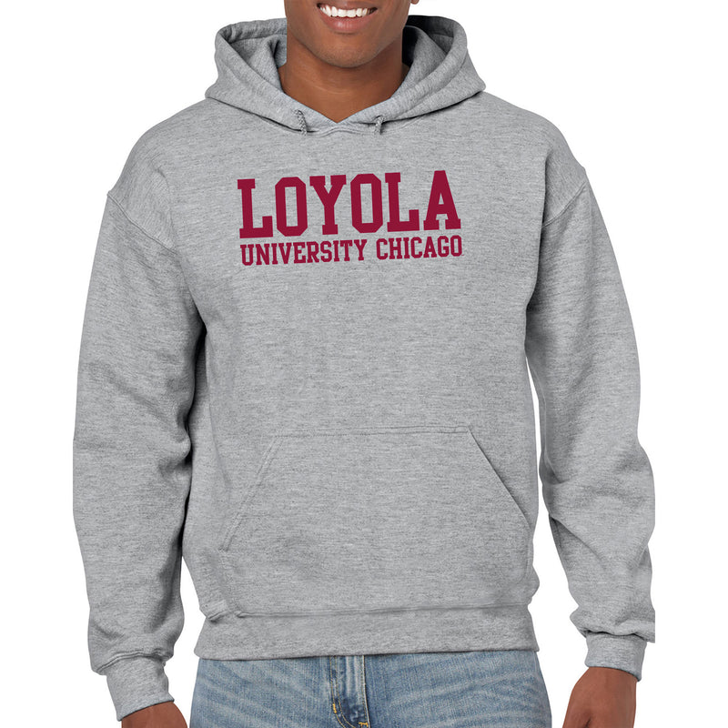 Loyola University Chicago Ramblers Basic Block Hoodie - Sport Grey