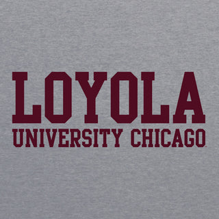 Loyola University Chicago Ramblers Basic Block Canvas Triblend Short Sleeve T Shirt - Athletic Grey Triblend