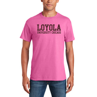 Loyola University Chicago Ramblers Basic Block Short Sleeve T-Shirt - Azalea