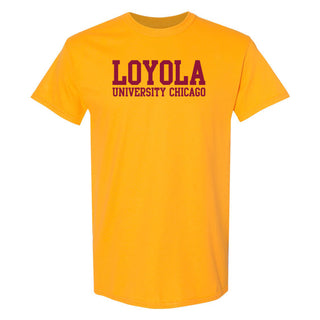Loyola University Chicago Ramblers Basic Block Short Sleeve T-Shirt - Gold