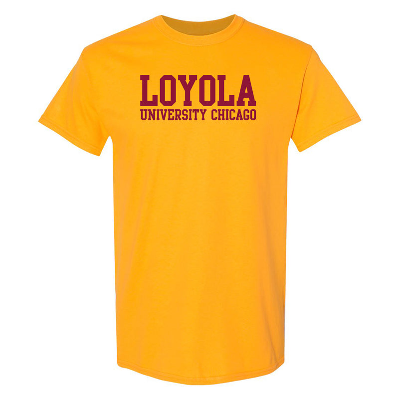 Loyola University Chicago Ramblers Basic Block Short Sleeve T-Shirt - Gold