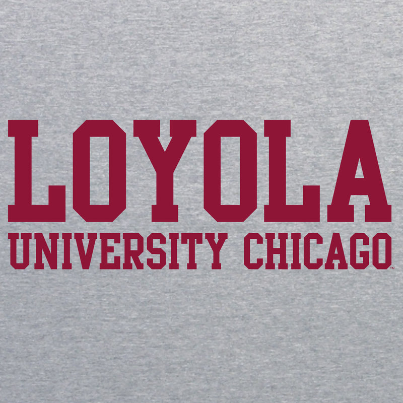 Loyola University Chicago Ramblers Basic Block Short Sleeve T-Shirt - Sport Grey