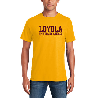 Loyola University Chicago Ramblers Basic Block Short Sleeve T-Shirt - Gold