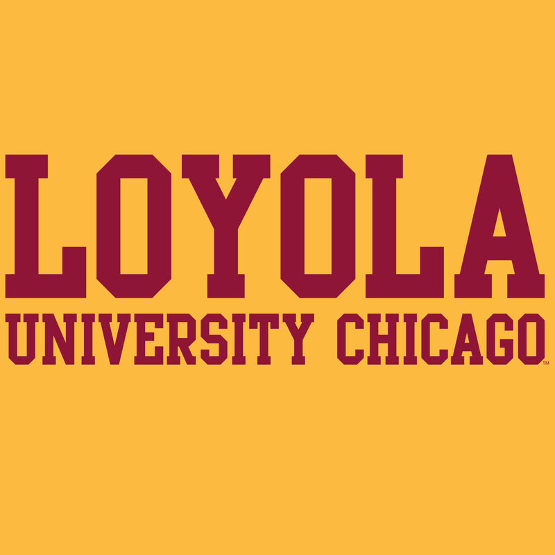 Loyola University Chicago Ramblers Basic Block Long Sleeve T Shirt - Gold