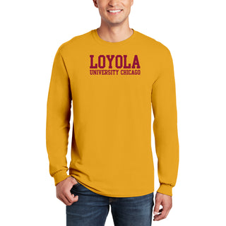 Loyola University Chicago Ramblers Basic Block Long Sleeve T Shirt - Gold