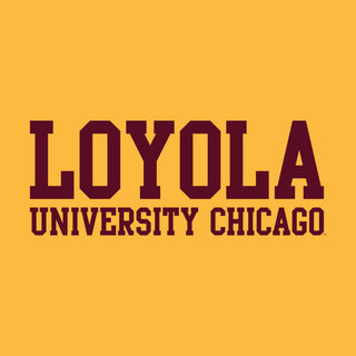 Loyola University Chicago Ramblers Basic Block Canvas Triblend Short Sleeve T Shirt - Yellow Gold Tribelnd