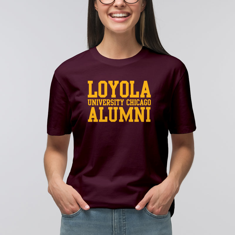 Loyola University Chicago Ramblers Basic Block Alumni Short Sleeve T Shirt - Maroon