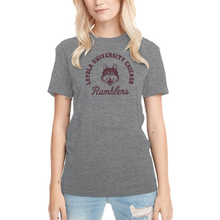 Loyola University Chicago Ramblers Retro Script Next Level Short Sleeve T Shirt - Premium Heather