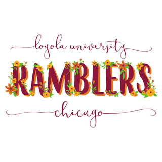 Loyola University Chicago Ramblers Floral Women's Short Sleeve T Shirt - White