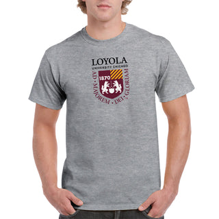 Loyola University Chicago Ramblers Institutional Logo Short Sleeve T Shirt - Sport Grey