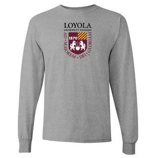 Loyola University Chicago Ramblers Institutional Logo Long Sleeve T Shirt - Sport Grey