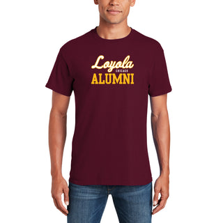 Loyola University of Chicago Ramblers Primary Alumni Basic Cotton Short Sleeve T Shirt - Maroon