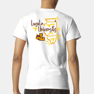 Loyola University Chicago Ramblers Playful Sketch Short Sleeve T Shirt - White