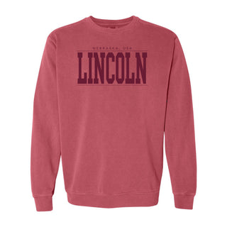 Lincoln Monotone Bold CC Crewneck - Crimson