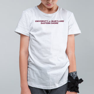 Maryland Eastern Shore Hawks Basic Block Youth T-Shirt - White