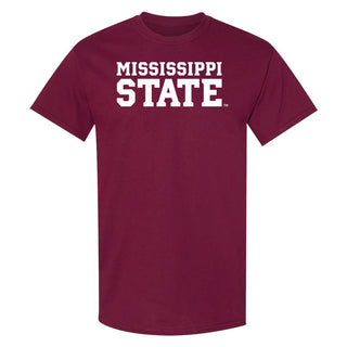 Mississippi State Basic Block T Shirt - Maroon