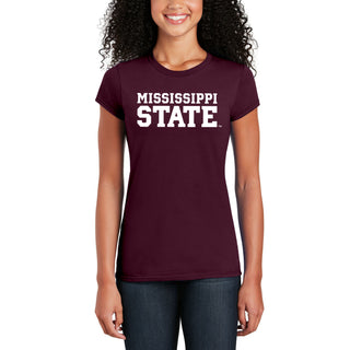 Mississippi State Basic Block Women's T-Shirt - Maroon