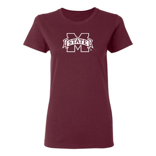 Mississippi State Bulldogs Primary Logo Women's T-Shirt - Maroon