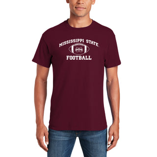 Mississippi State Bulldogs Classic Football Arch T Shirt - Maroon