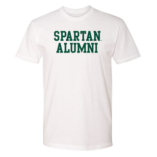 Michigan State University Spartans Basic Block Alumni Next Level Short Sleeve T Shirt - White