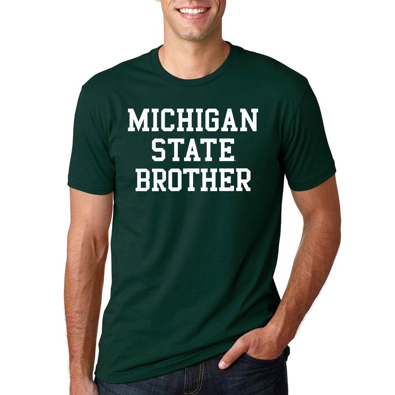 Michigan State University Spartans Basic Block Brother Premium Cotton Short Sleeve T Shirt - Forest Green