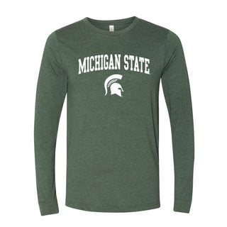 Michigan State Arched Heather CVC Long Sleeve - Heather Forest