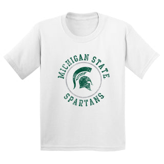 Michigan State Distressed Circle Logo Youth T-Shirt