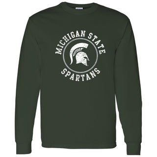 Michigan State Distressed Circle Logo Long Sleeve