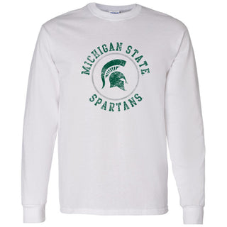 Michigan State Distressed Circle Logo Long Sleeve