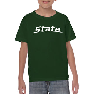 MSU State Wordmark Youth T-Shirt - Forest