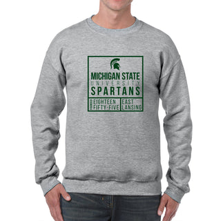 MSU Box Label Crewneck - Sport Grey