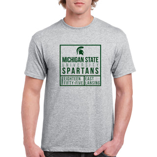 MSU Box Label T Shirt - Sport Grey