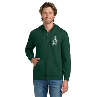 MSU Sparty Wrestling Mascot Mark LC Zip Hoodie - Forest