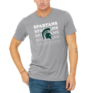 MSU Graded Repeat Triblend T-Shirt - Athletic Grey