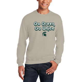 MSU Slogan Repeat Crewneck Sweatshirt - Sand