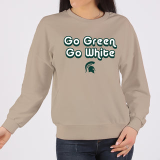 MSU Slogan Repeat Crewneck Sweatshirt - Sand