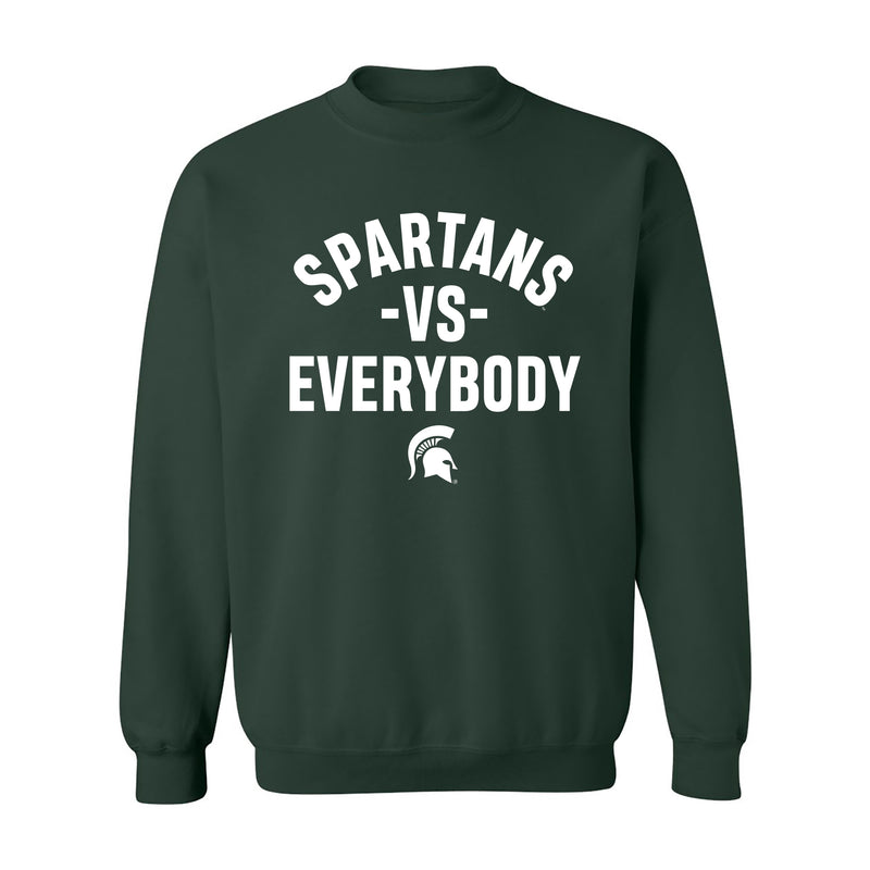 Michigan State Spartans Vs Everybody Crewneck Sweatshirt - Forest